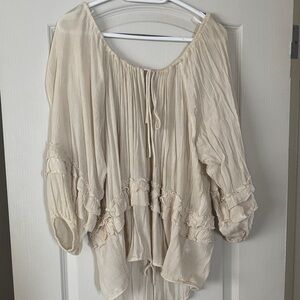 Denim & Supply Ralph Lauren Beige Ruffle Blouse
